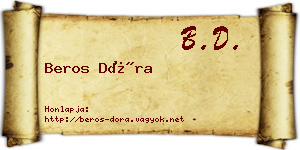 Beros Dóra névjegykártya